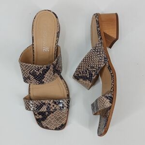 L'INTERVALLE Snake Print Heeled Sandals